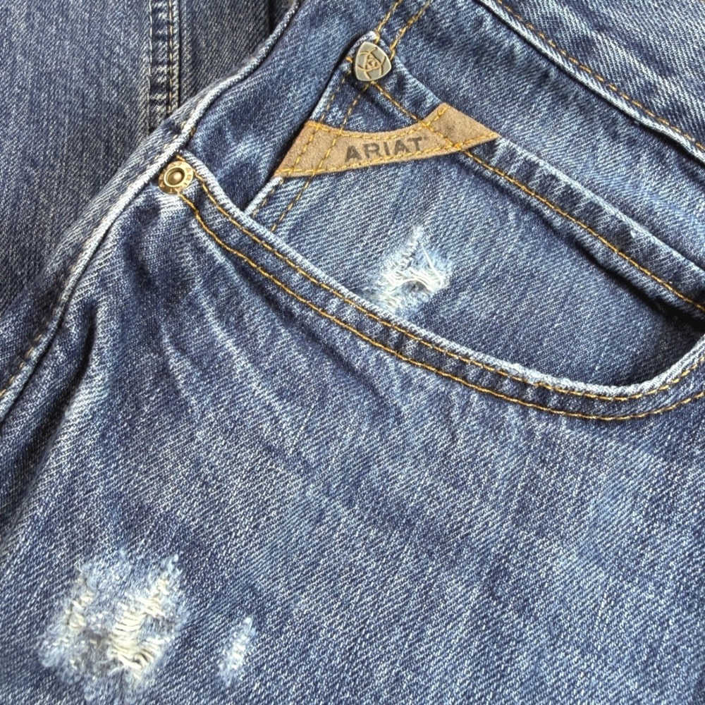Ariat Jeans Mens 38x34 Blue M-Series Low Rise Bootcut Denim Work Western